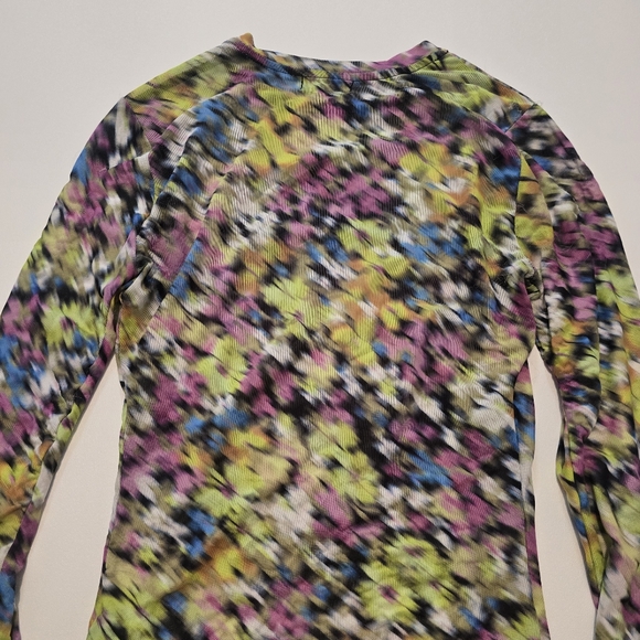 AFRM Kaylee Crewneck Long Sleeve Top In Multicolored Crew Neck Size XS - Picture 10 of 12